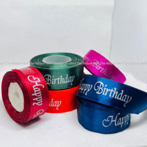 1" Happy Birthday Satin Ribbon