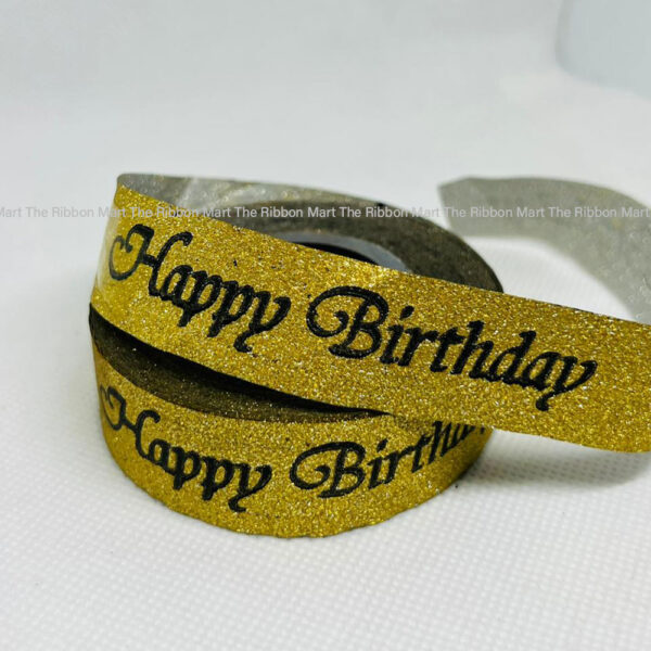 1'' Happy birthday Shining Paper Ribbon