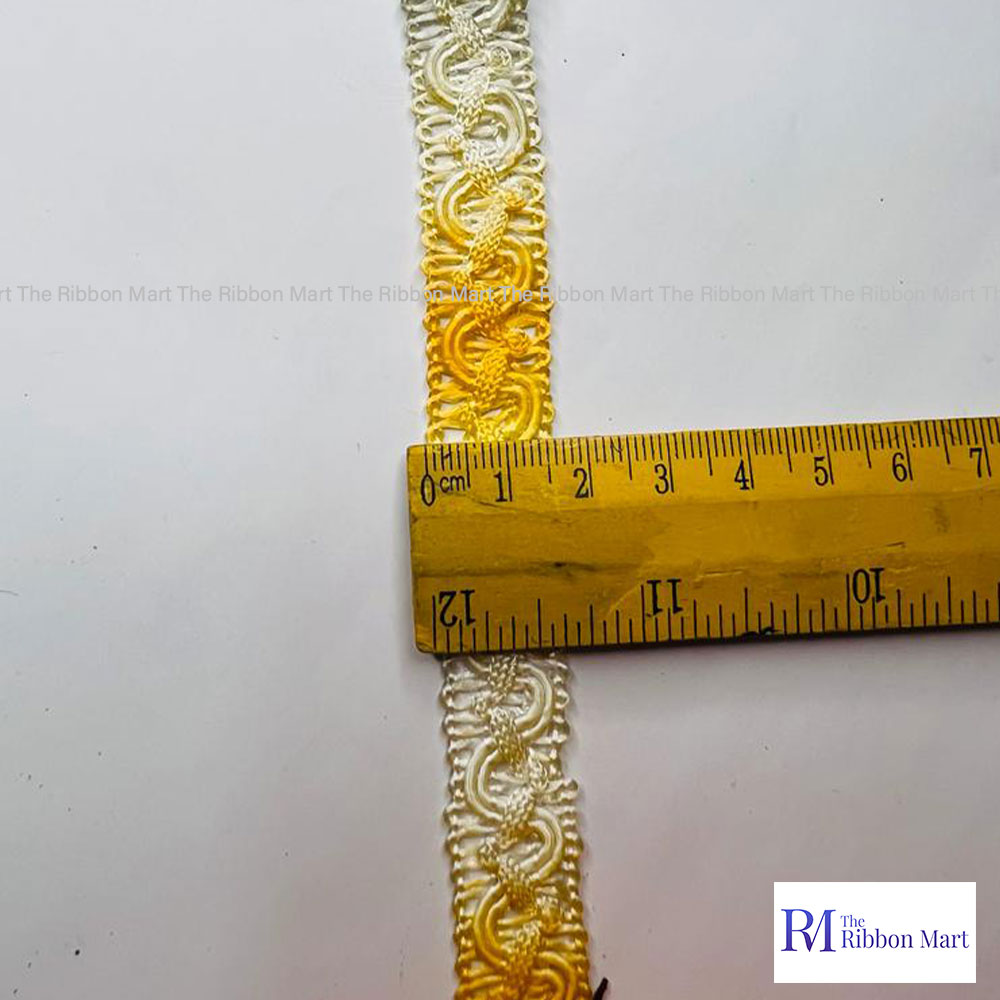 Yellow Gradient Cotton Lace Trim - Image 2