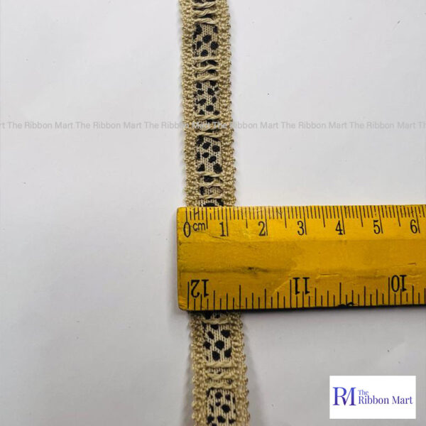 Black and Gold decorative Cotton Lace Trim - Image 2